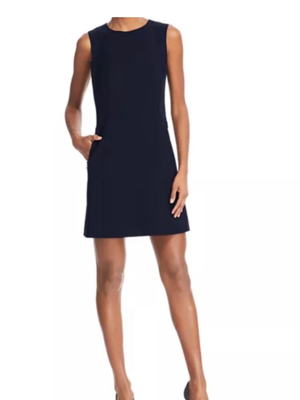 Theory Sleeveless Mini Shift Dress in Navy size 2